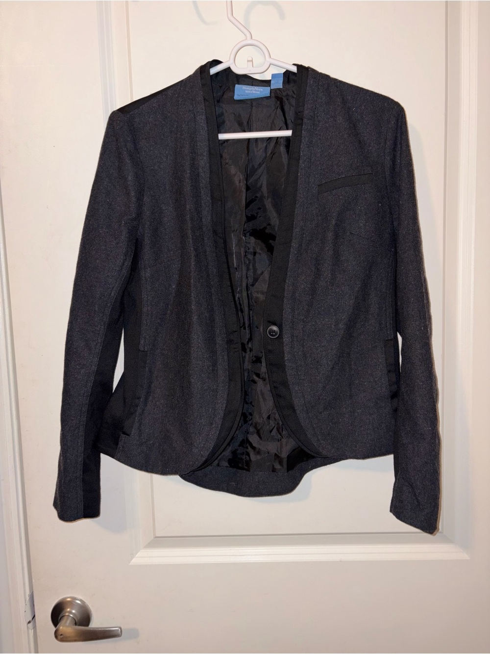 Simply Vera Vera Wang Charcoal Open-Front Blazer